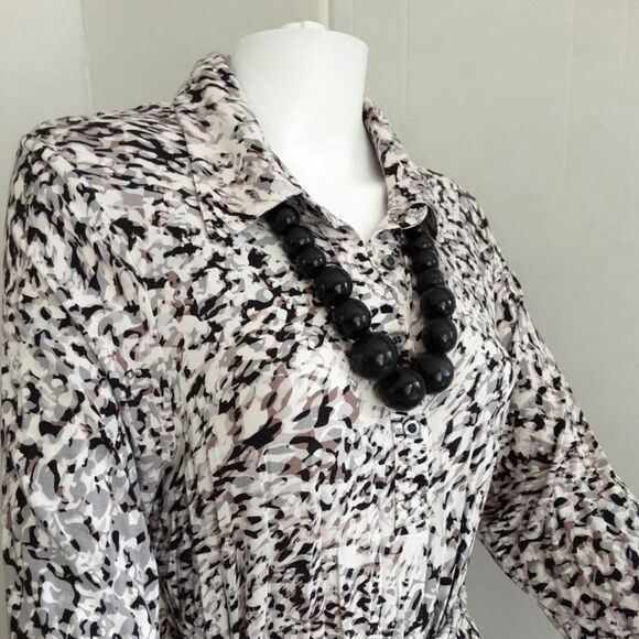 CAbi #822 ANIMAL PRINT JERSEY SHIRT DRESS SZ L (12) - Picture 6 of 9
